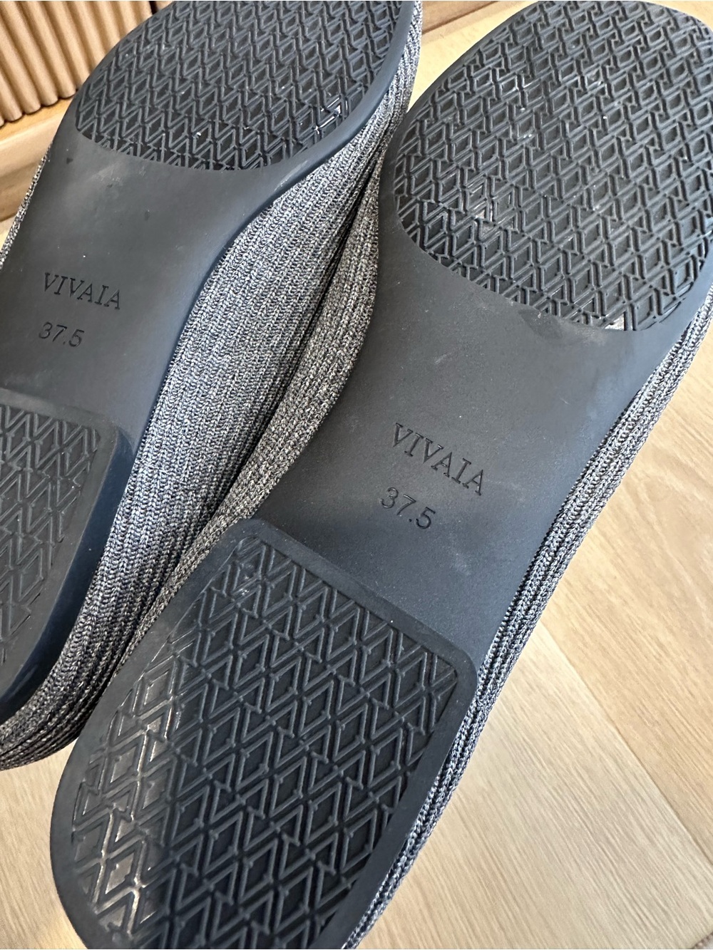 VIVAIA Margot flats Everyday Ribbed Knit Ballet Flats - Gray size 37.5 - Picture 4 of 6